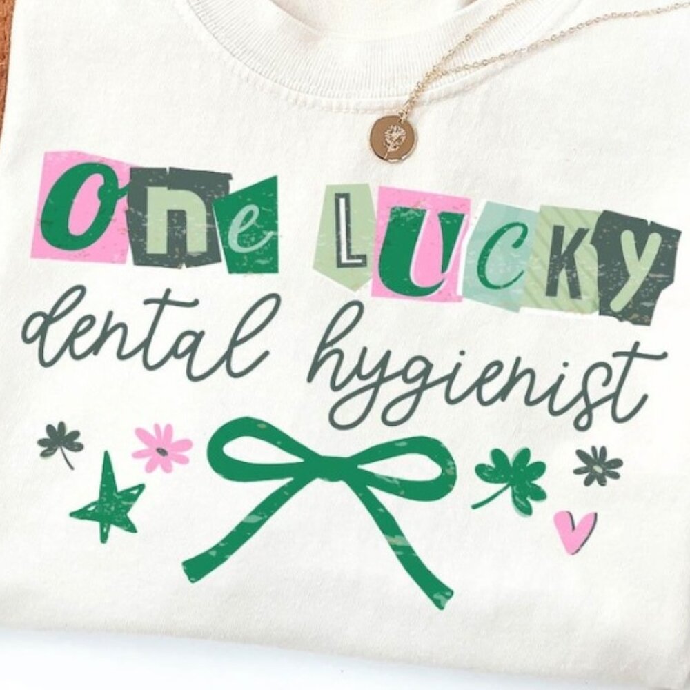 Dental Hygienist Shirt, St Patricks Day Dental School Student T-Shirt - Picture 2 of 4